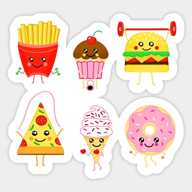 Fit Fast Food on Navy Sticker by TigaTiga